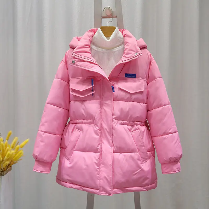 Nuevo Abrigo de Plumón para Mujer 2026, Chaqueta de Invierno, Versión de Longitud Media, Holgada, Gruesa y Cálida, con Capucha