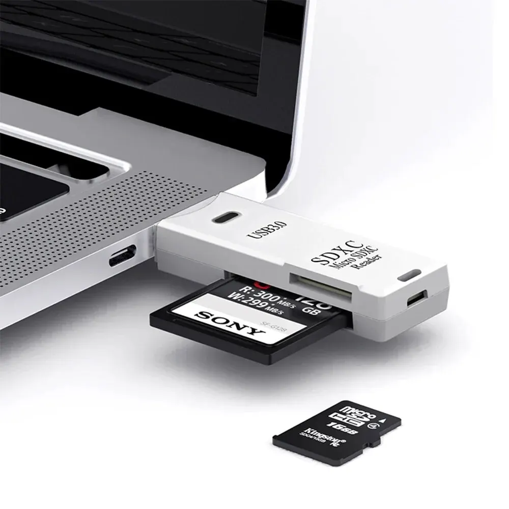 Adaptador de lector de tarjetas USB3.0/2,0 2 en 1, USB3.0/2,0 macho a tarjeta de memoria SD TF, lector de tarjetas USB para PC, accesorios para ordenador portátil
