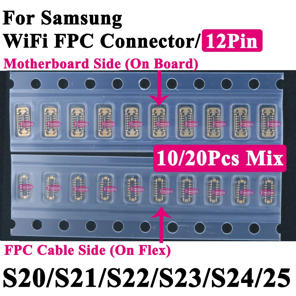 10-20 Piezas de Conector FPC de Señal WiFi para Samsung S25 S24 S23 S22 S21 S20 Ultra Plus, Antena Integrada, Cable Flexible, Conector de 12 Pines