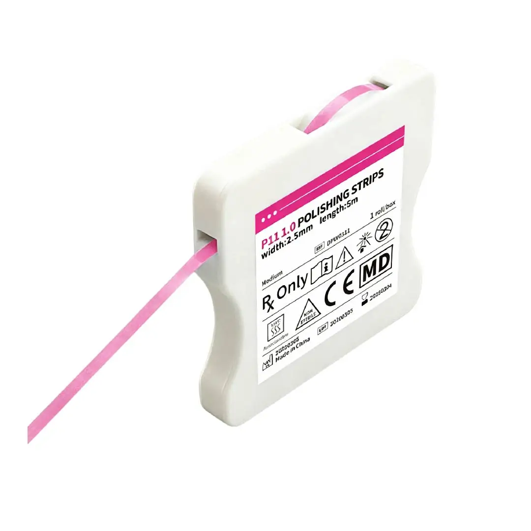 1 rollo de tiras de pulido dental de 4 mm de ancho y 6 m de largo, material para dentista para pulido interdental, desbaste de resina y blanqueamiento.