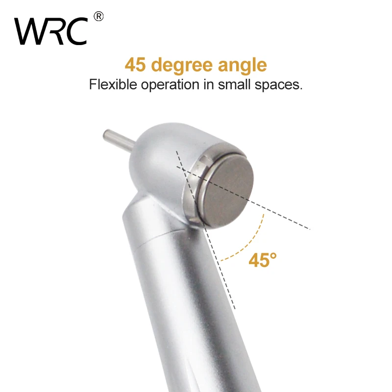 Pieza de mano Dental LED de alta velocidad, generador electrónico, cabezal pequeño integrado, botón pulsador, pulverizador de agua individual, 2 o 4 agujeros, 45 grados