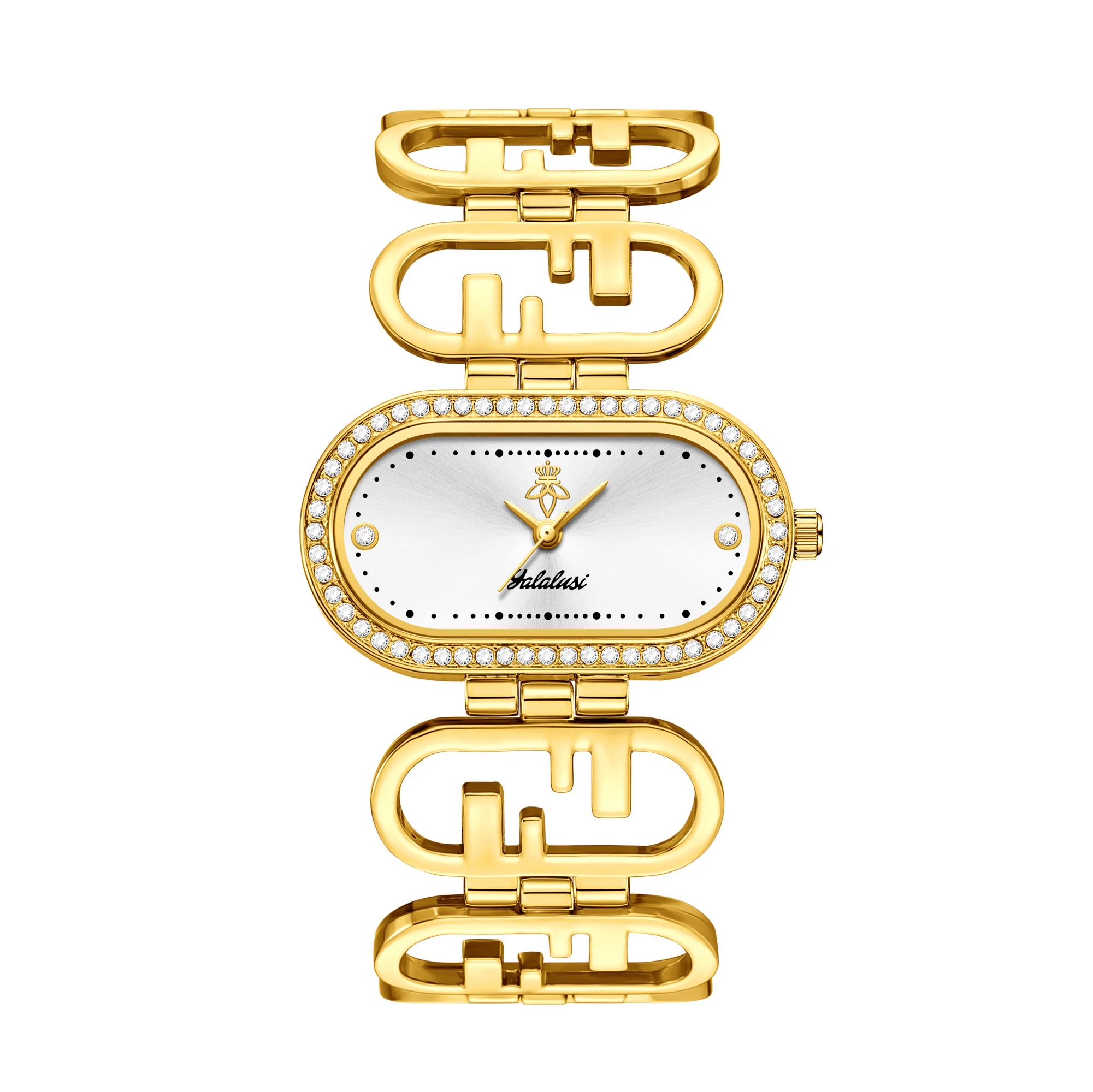 Reloj de Mujer YaLaLuSi Estilo Vintage con Diamantes Ovalados; Reloj de Pulsera de Cuarzo Esqueletizado de Lujo a Precio Accesible