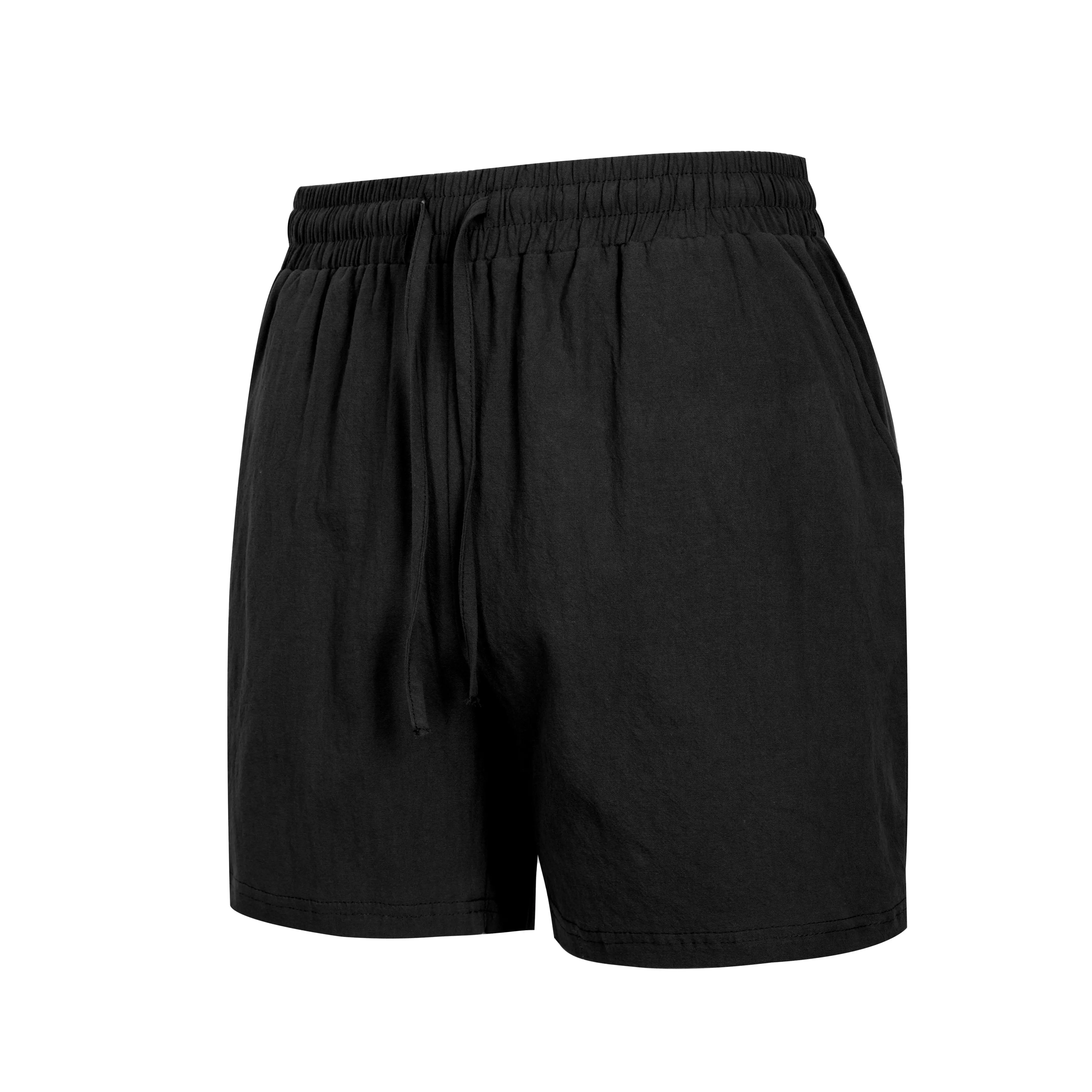 Nuevos pantalones cortos de algodón de Color sólido para playa para hombre, pantalones ligeros de verano para exteriores, pantalones cortos deportivos grandes transpirables para hombre, ropa de calle deportiva para Fitness