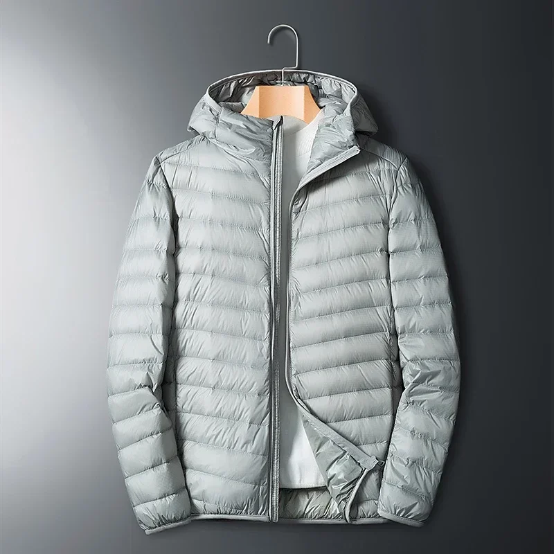 UETEEY 2024 Otoño Invierno chaqueta de plumón de pato blanco para hombre peso ligero cálido impermeable Casual al aire libre portátil abrigos acolchados para hombre