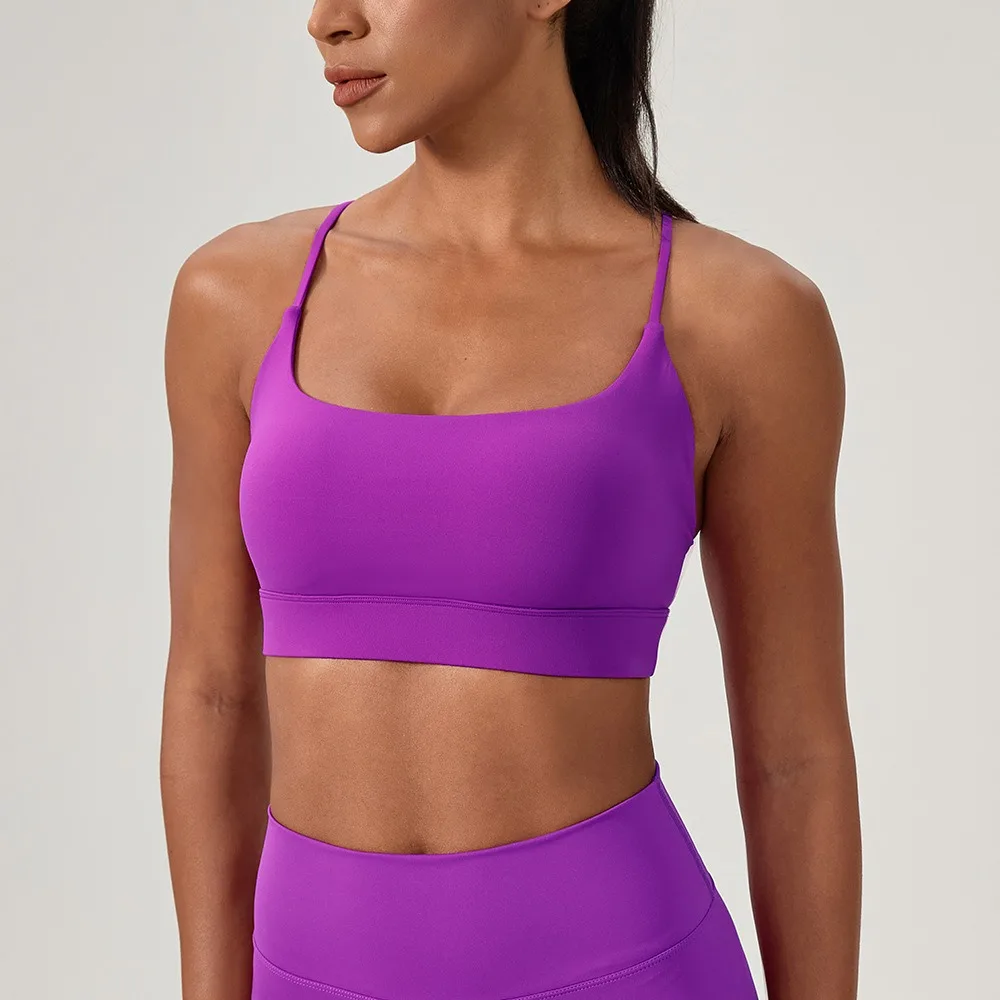 Sujetador de Yoga Sexy para mujer, Sujetador deportivo transpirable con correa cruzada para correr, Fitness, entrenamiento, Sujetador deportivo, sujetador de entrenamiento para gimnasio