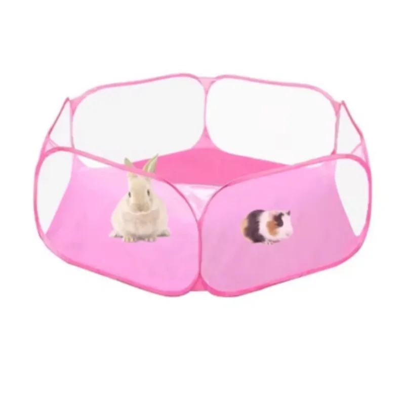 Jaula pequeña portátil para mascotas, jaula transparente para erizo, tienda de campaña, parque para mascotas, valla de patio plegable abierta para perro, hámster, conejo, conejillo de indias