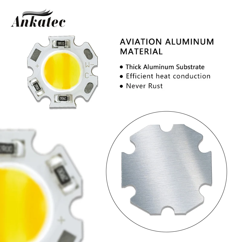 Nuevo 12V 24V DC LED COB lámparas cuentas blanco cálido tablero de luces de doble Color 3W 5W 7W aluminio redondo 20mm para foco de luz descendente