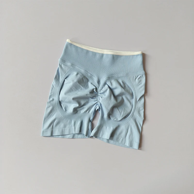 Pantalones Cortos Deportivos de Mujer para Gimnasio, Fitness, Ciclismo, Yoga, Correr, de Cintura Alta, con Efecto Scrunch Butt, Sin Costuras, Ajustados para Entrenamiento