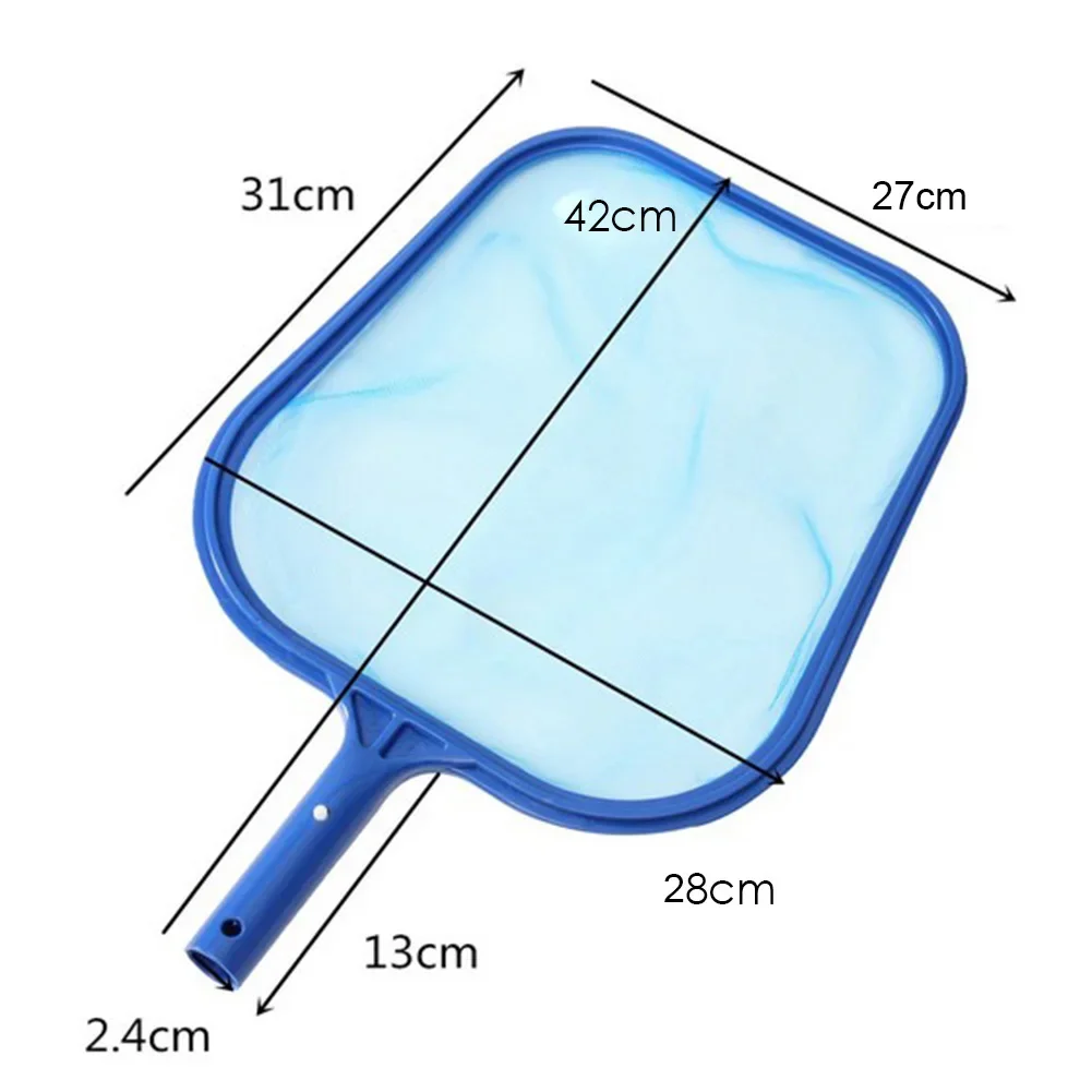Rastrillo para hojas con red de malla, limpiador de superficies para piscinas y spas, herramienta esencial para el mantenimiento de piscinas.