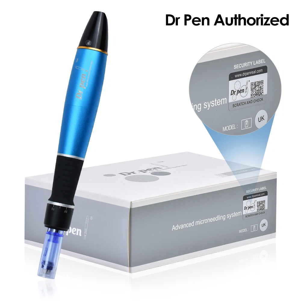 Dr Pen-pluma Derma profesional Ultima A1, microagujas, botón inalámbrico A1, 5 niveles de ajuste, cicatrices, estrías, útil