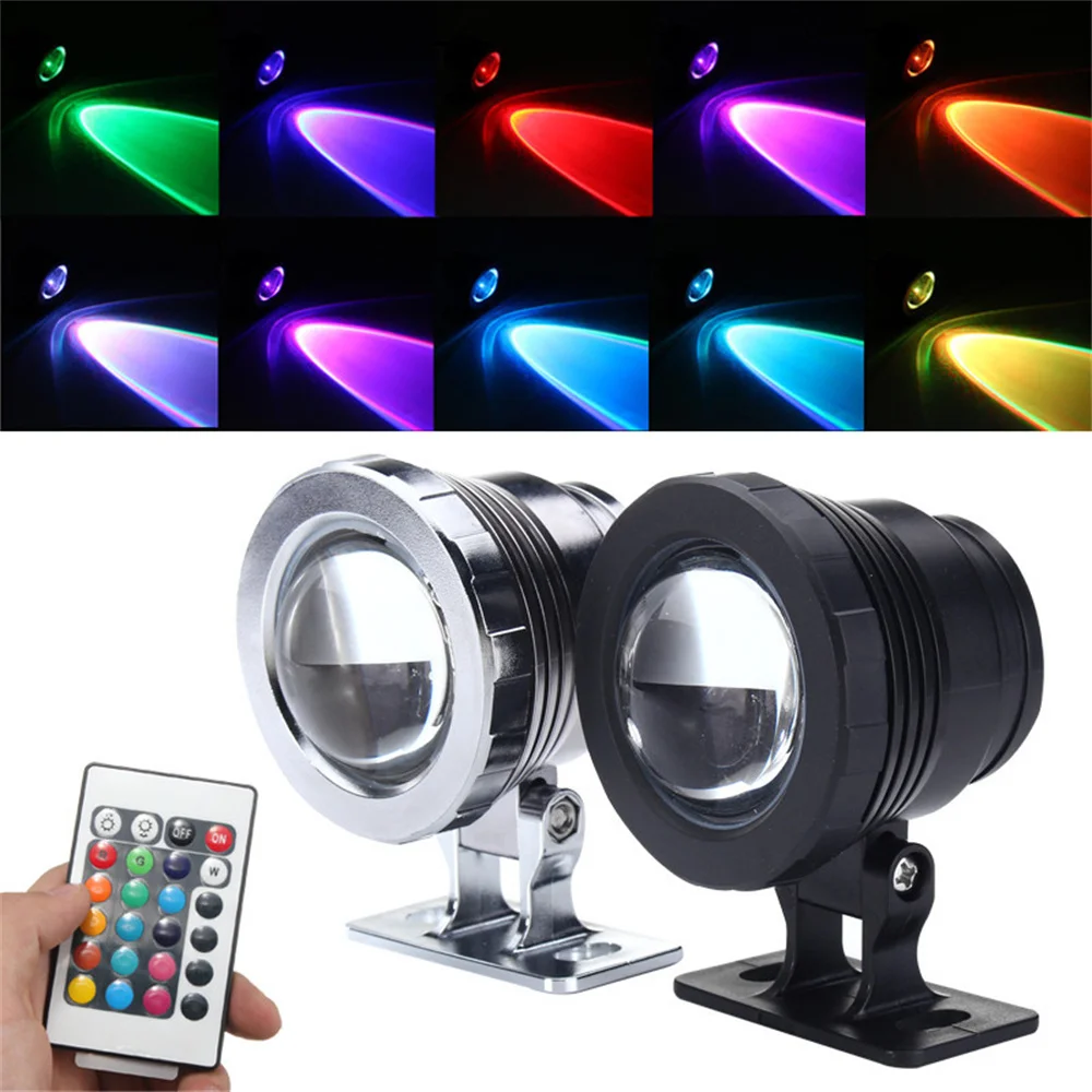 Bombilla LED subacuática RGB AC 110V 220V DC 12V 15W 10W lámpara de paisaje luz de inundación jardín al aire libre fuente decoración de piscina