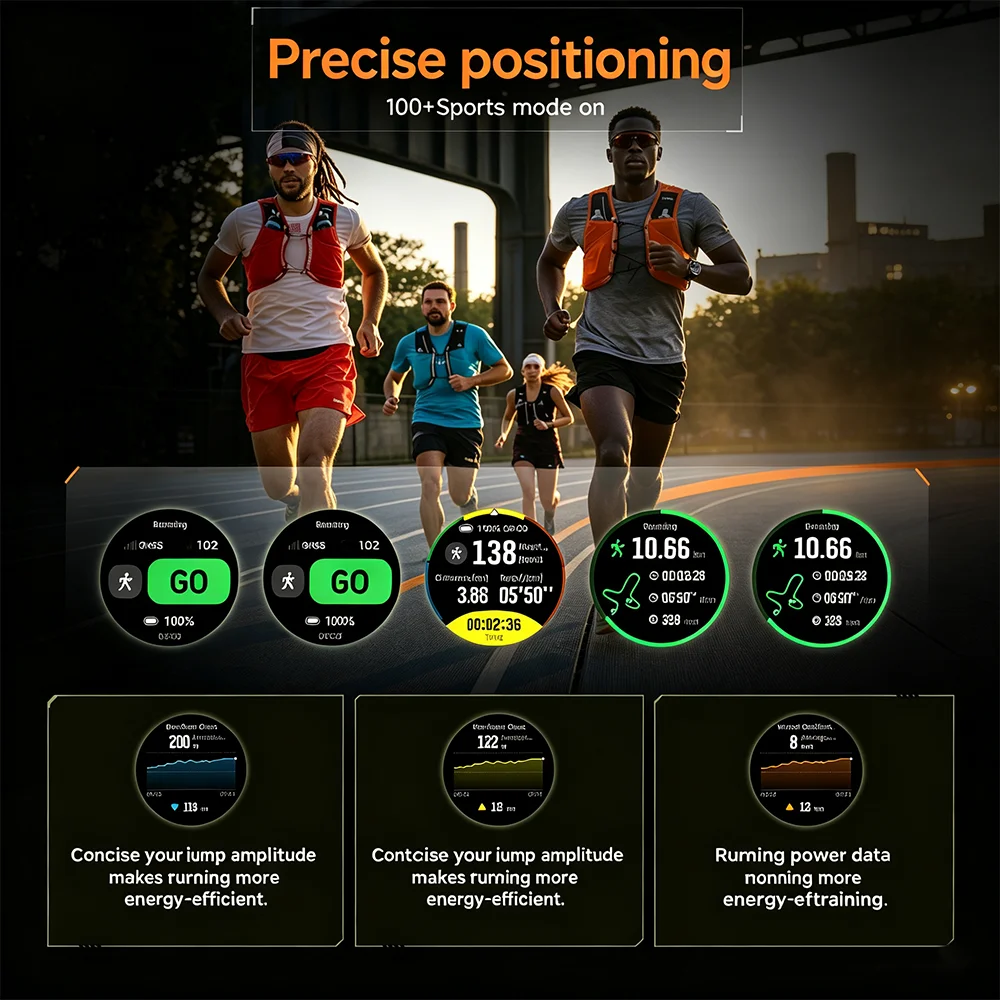 Nuevo Reloj Inteligente con GPS y Mapa Offline para Exteriores, Resistente al Agua IPX8, Más de 100 Deportes, Brújula LED, Altímetro, AMOLED, Llamadas Bluetooth