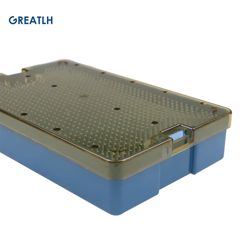 GREATLH Caja de desinfección de silicona con bandeja de esterilización de almohadilla Caja para autoclave de instrumentos quirúrgicos