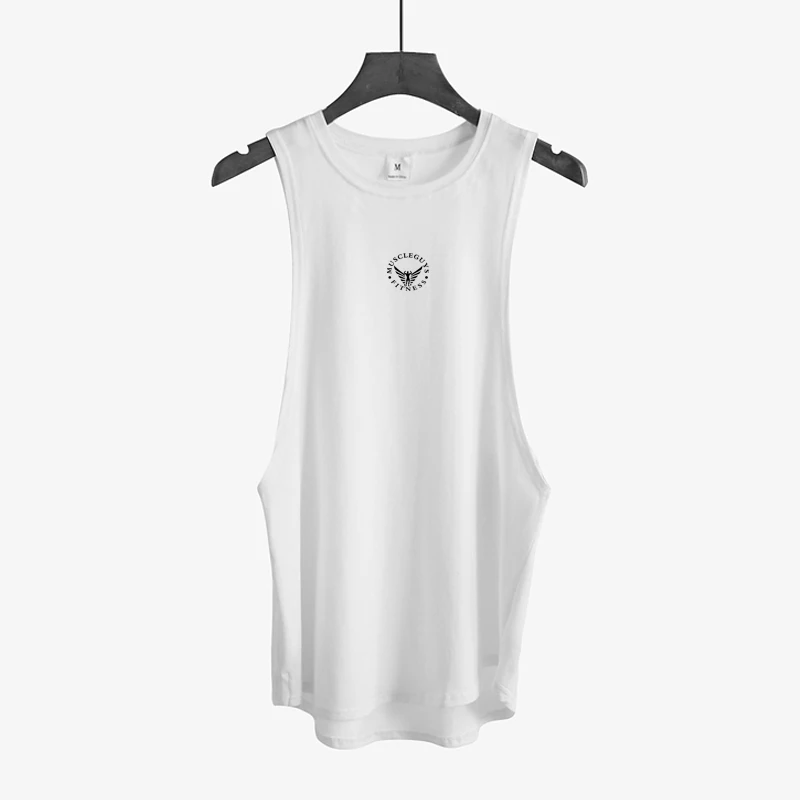 Camisetas sin mangas informales para culturismo para hombre, camisetas sin mangas para gimnasio, Fitness, entrenamiento muscular, camisetas holgadas transpirables de algodón para verano