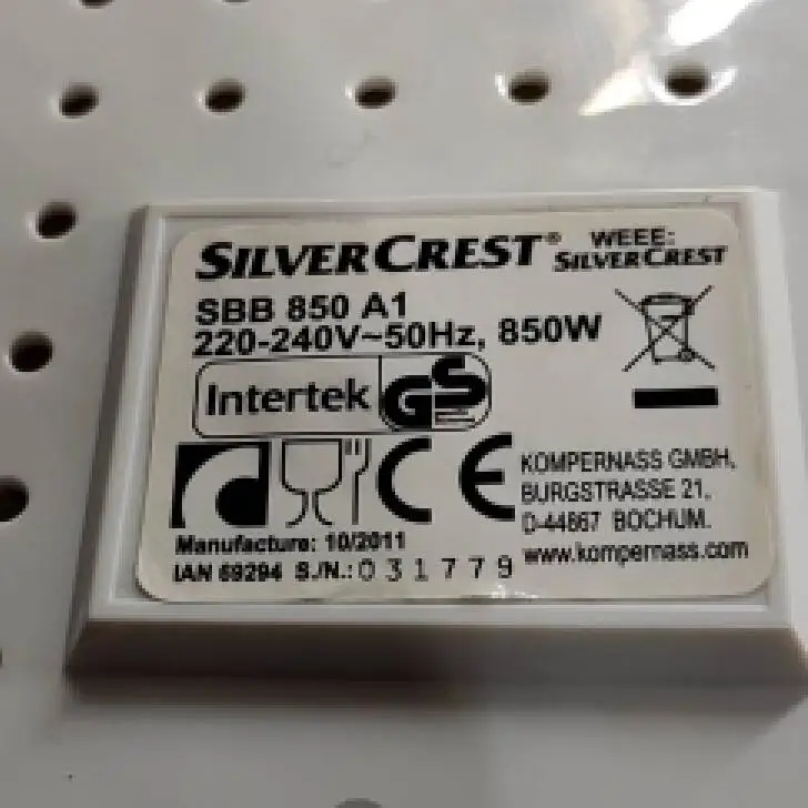 Correa de repuesto para máquina de pan silvercrest-sbb 100% A1/SBB850A1/SBB850-A1, 2 uds., 850 nueva
