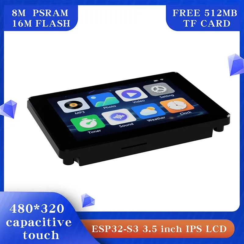 ESP32-S3 Módulo IPS táctil capacitivo de 3,5 pulgadas 8M PSRAM 16M FLASH Arduino LVGL desarrollo 320*480