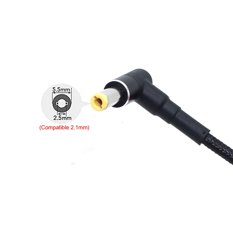 Cable convertidor macho de 100W tipo C a 5,5x2,5mm DC Notebooks USB C PD Cable de carga rápida para portátil Asus Lenovo Toshiba (18-20V)