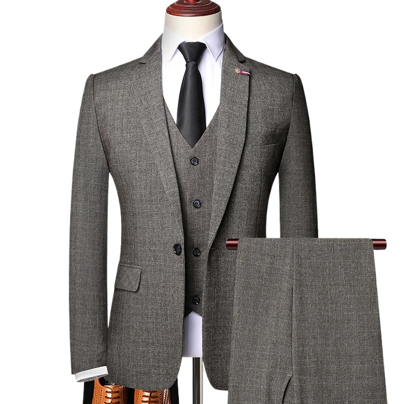 Traje De negocios Elegante para Hombre, Blazer, chaleco y pantalones, moda informal, Traje De boda, 6XL