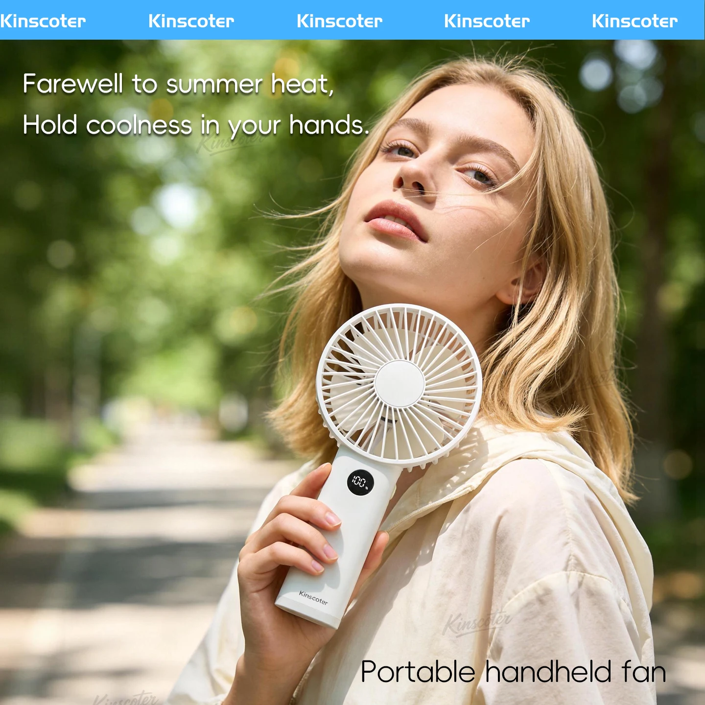 Nuevo Ventilador Personal de Mano Mini Ventilador de Mano USB Portátil 3600mAh Recargable Mini Ventilador con Control de Velocidad Continuo Pantalla Luz Nocturna