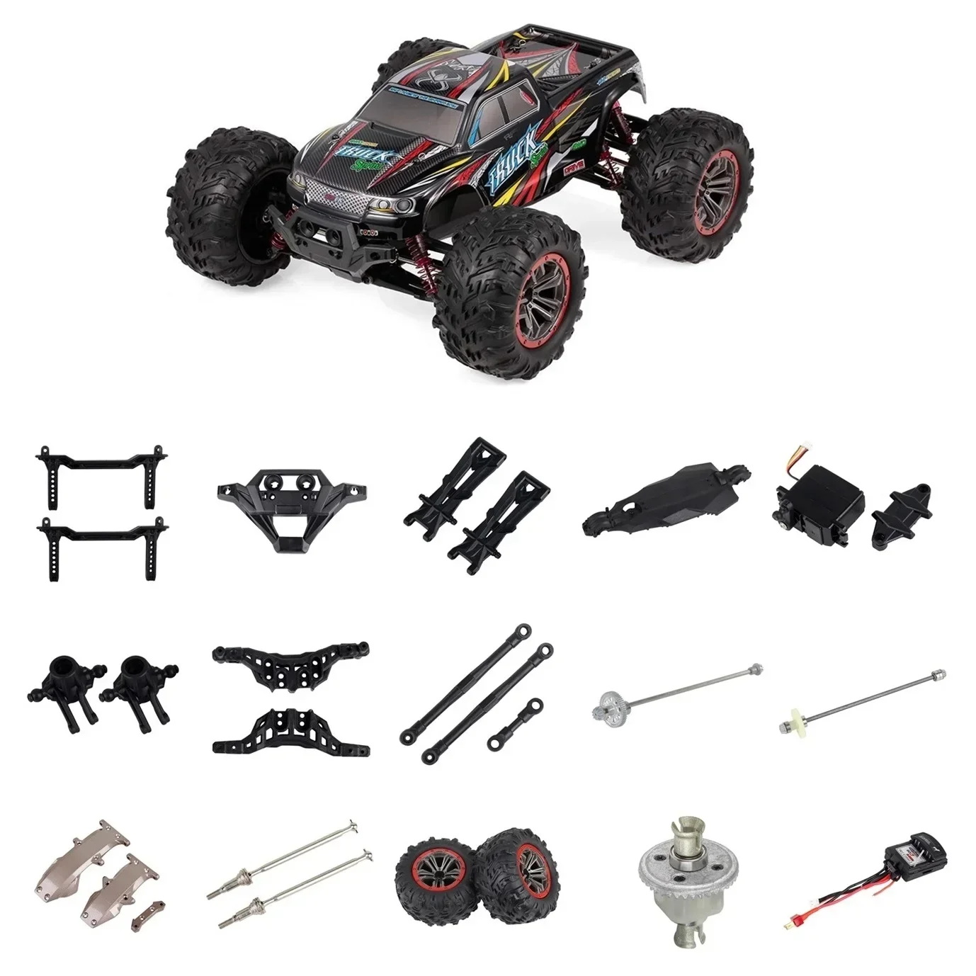 Repuestos para Auto RC XLH XINLEHONG Hosim 9125 1/12: Diferencial, Amortiguador, Brazo Oscilante, Eje de Transmisión, Copa de Dirección, Brazo de Suspensión