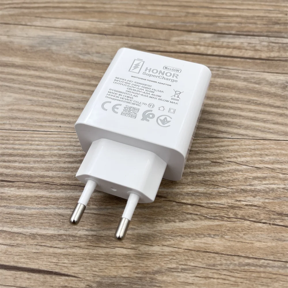 Cargador rápido Original Honor de 66W, adaptador de corriente de supercarga UE, Cable Usb tipo C 6A para Honor 400 300 Pro X60 Magic 8 7 6 5 4 Lite