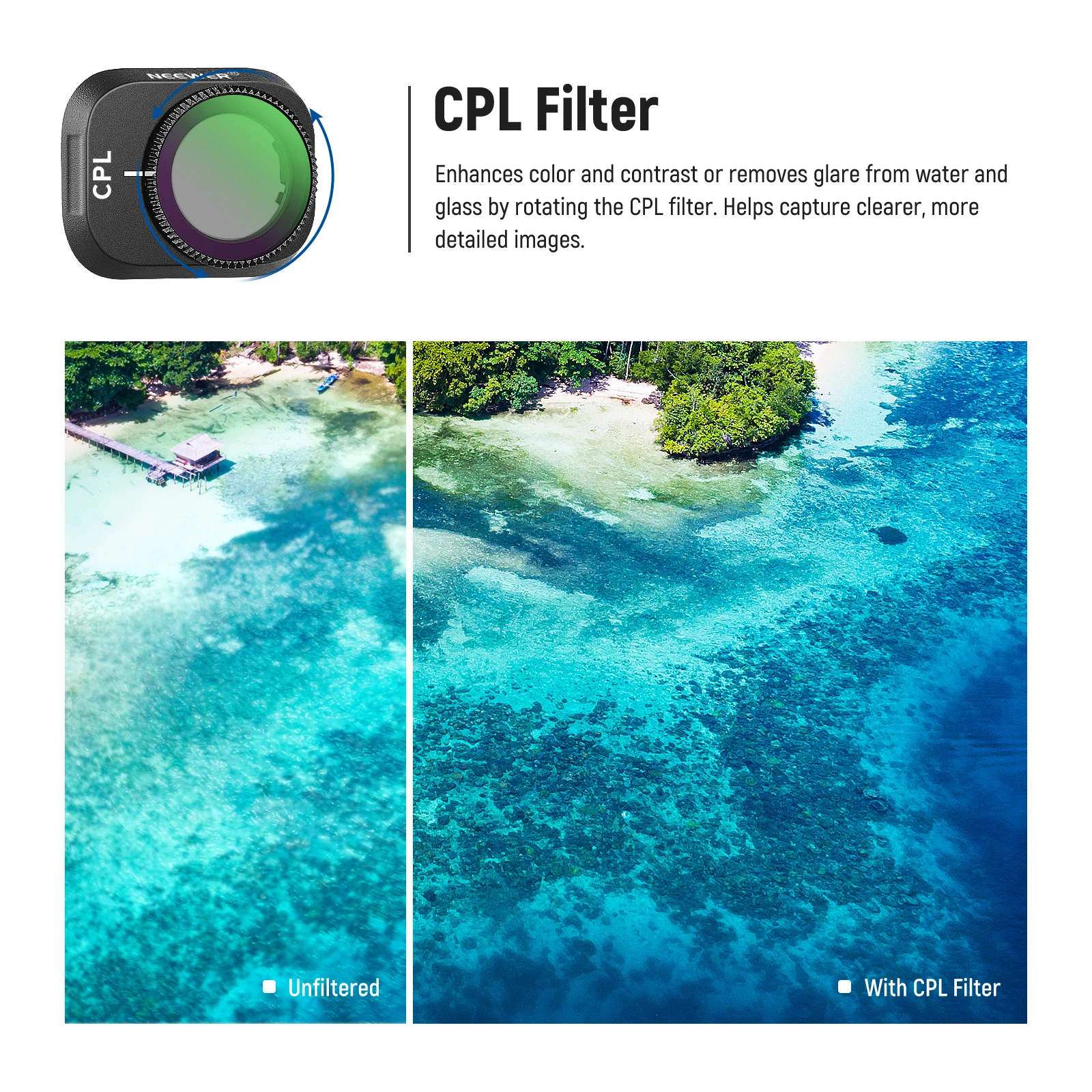 NEEWER-Juego de filtros ND Compatible con DJI Mini 3/Mini 3 Pro, filtro de densidad neutra, accesorio de lente de Dron, paquete de 6