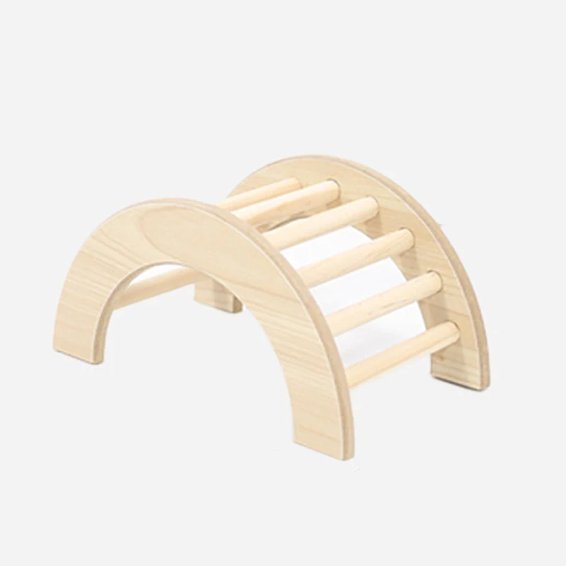 Puente de pasos de madera para hámster, juguete de conejillo de indias, erizo, ardilla, puente de arco, juguetes de ejercicio para mascotas pequeñas, puente de arco D9254