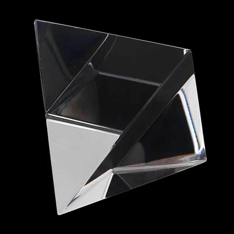Prisma de cristal óptico, pirámide de cristal, lado inferior, pirámide Rectangular de 40mm, popularización poliédrica de estudio de ciencias