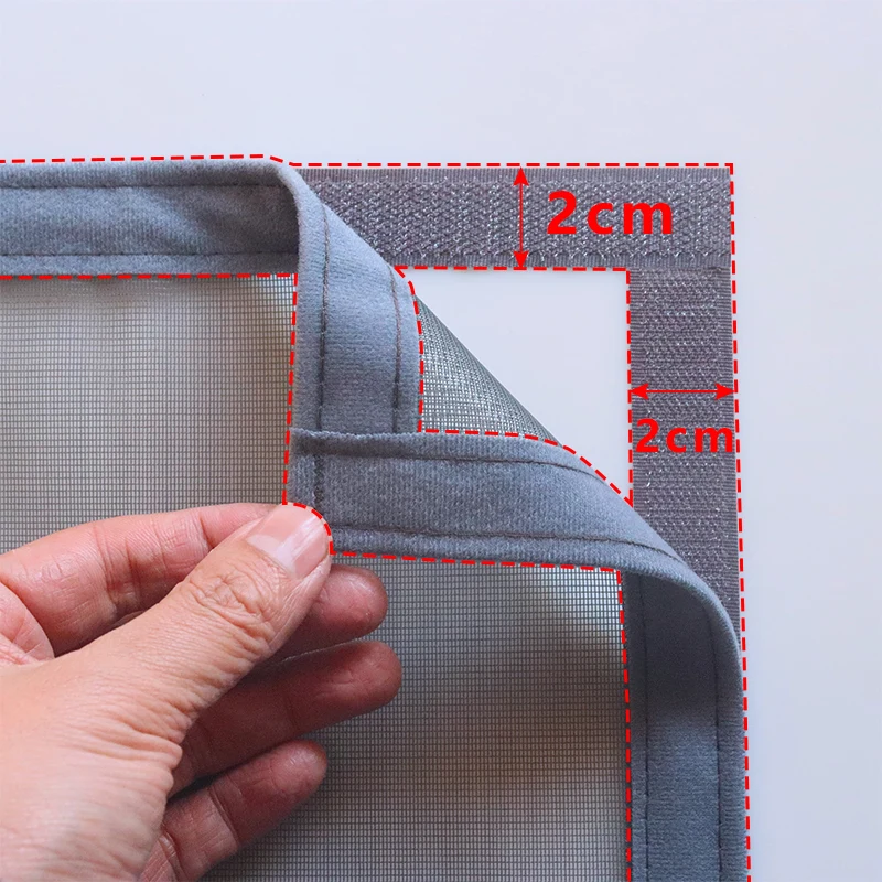Mosquitera Magnética para Puerta, Tamaño Personalizado, Malla Invisible Gris, Protección Contra Insectos de Verano, Cortina de Cierre Automático
