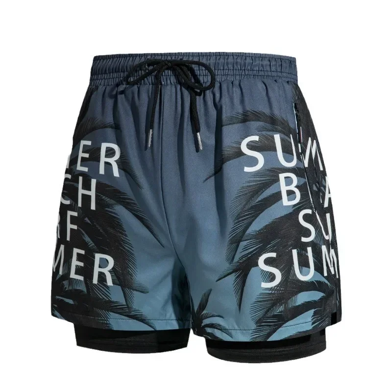 Nuevo Bañadores para hombre, pantalones cortos de baño de doble capa, antivergüenza, forrados con pantalones de playa profesionales, equipo de natación para adultos