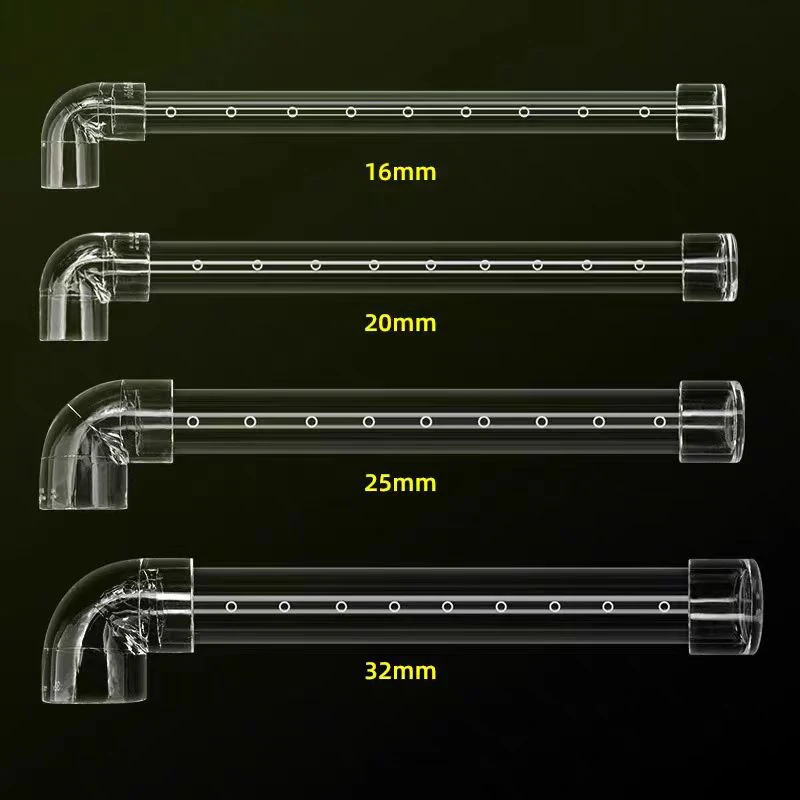 Filtro de acuario, barra de pulverización de lluvia, tubo de salida, Kit de tubo de salida de ducha de lluvia acrílica transparente, accesorios de filtro externo para pecera