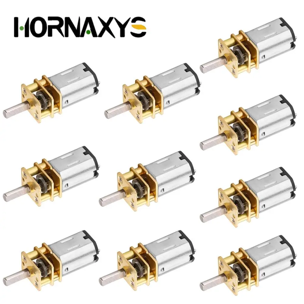 10 Uds GA12-N20 DC 3V/6V/12V N20 Mini Micro Motor de engranaje de Metal con rueda dentada motores DC 15/30/50/60/100/200/300/500/1000RPM Kit DIY