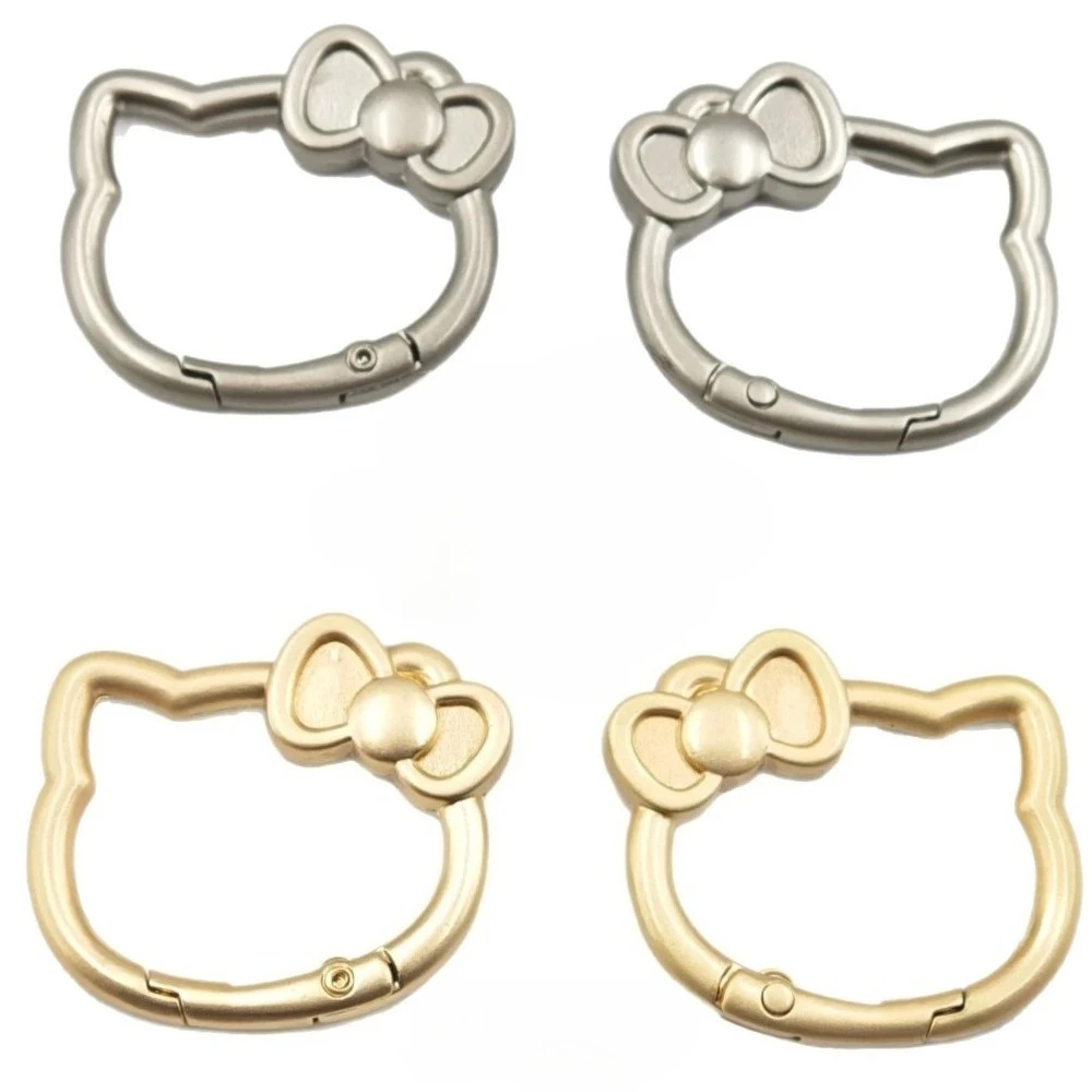 Llavero de metal Kawaii con diseño de gato, hebillas de resorte, accesorios DIY, mosquetón abrible, cierre para llavero, clips para bolsos, gancho a presión, regalos