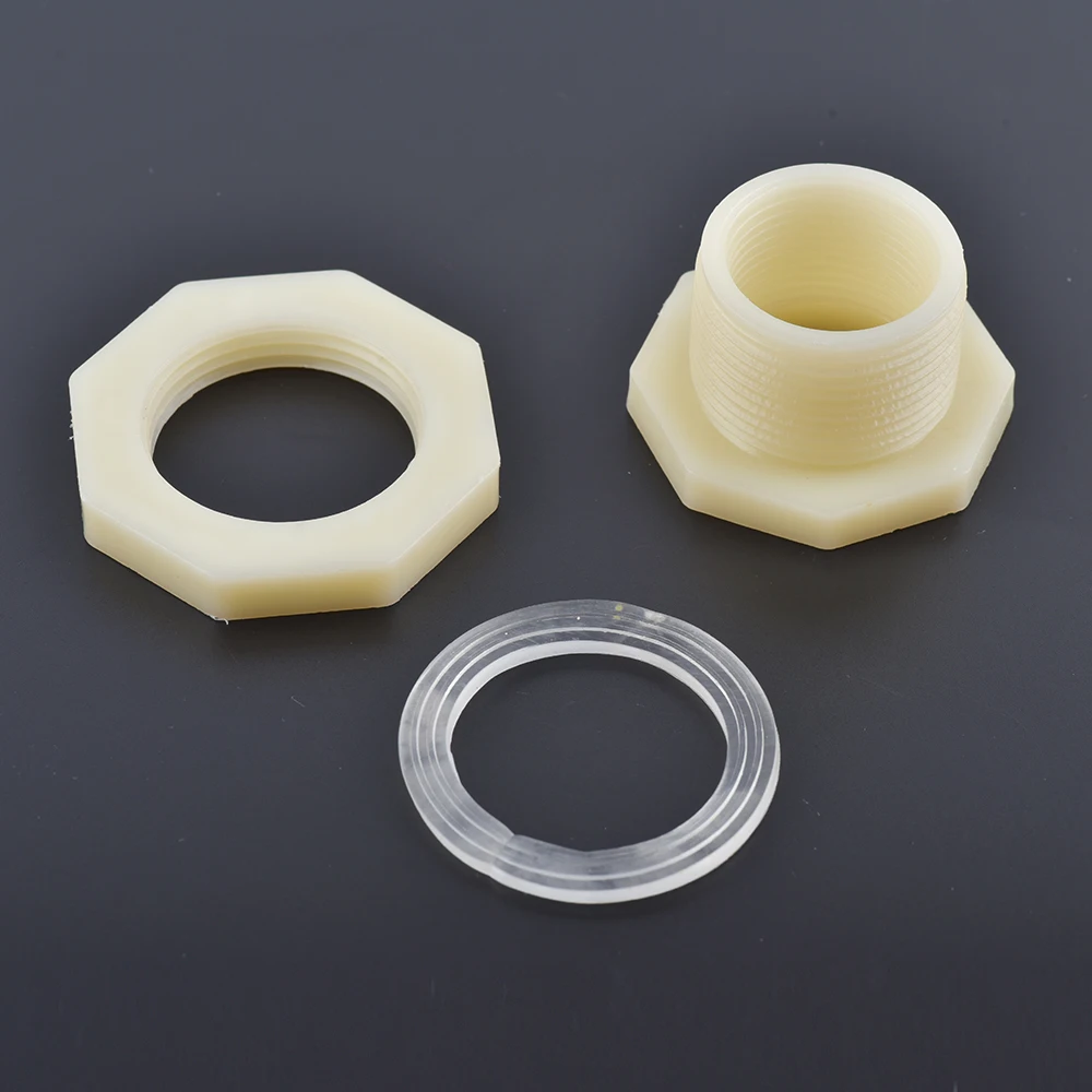 Válvula de conector de tanque de agua de plástico ABS, 1/2 ", 3/4" pulgadas, grifo de acuario, mamparo de tanque, accesorio de drenaje de repuesto