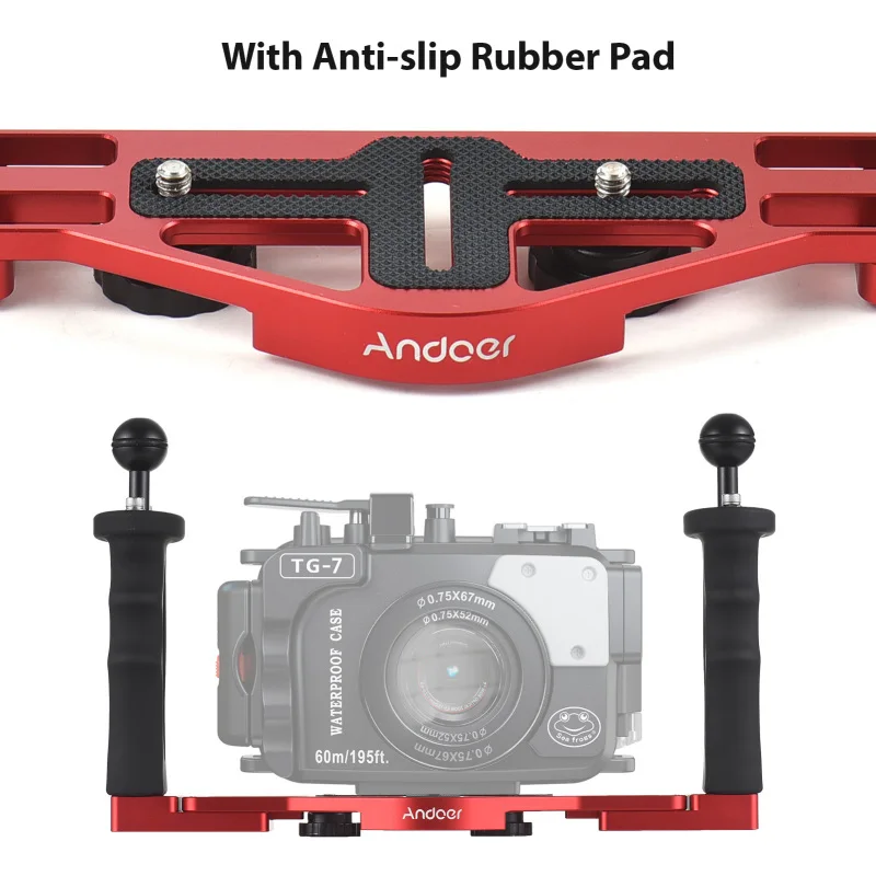 Andoer-Soporte de carcasa de buceo para cámara GoPro, Canon, Sony, Nikon, DSLR