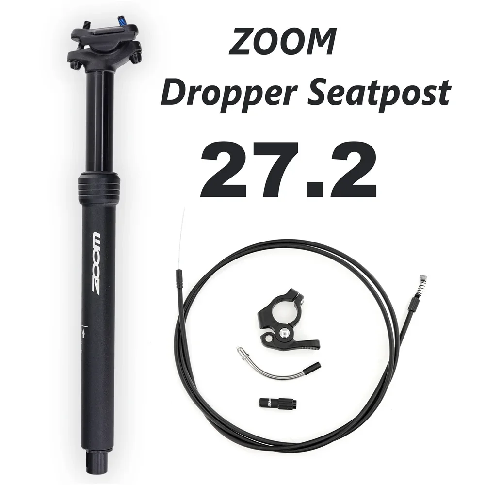 Tija de sillín con cuentagotas para bicicleta ZOOM, enrutamiento interno de 27,2-33,9 MM, 80mm, viaje para MTB, grava/bicicletas de carretera, accesorios para ciclismo de invierno