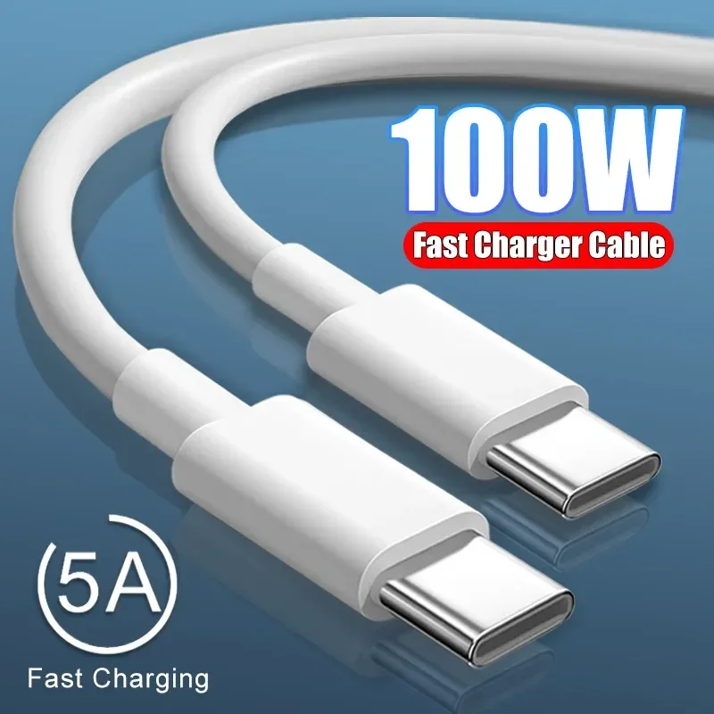 PD100W USB C a USB C Cable de cargador rápido para iPhone 15 Samsung Huawei Xiaomi Redmi OPPO POCO tipo C a cable de datos de carga tipo C