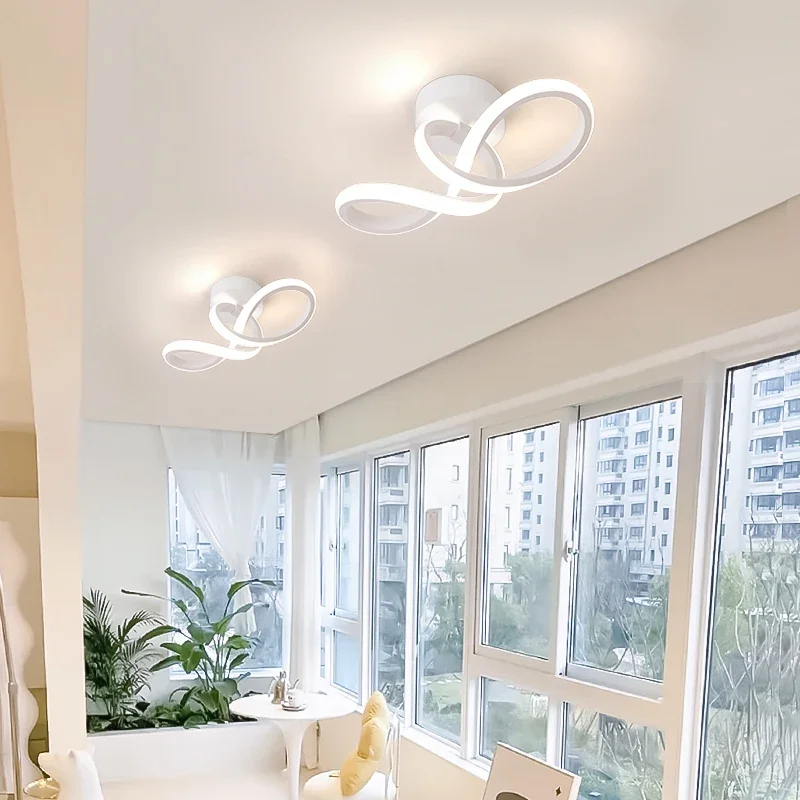Luces LED de techo para pasillo, candelabro moderno, lámpara de tres colores, lámparas minimalistas para dormitorio, instalación de superficie de luz, comedor