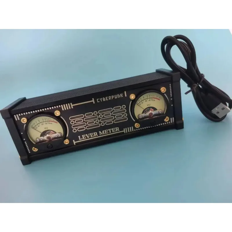 Medidor de nivel VU analógico electrónico, controlador de voz de luz RGB con decoraciones de escritorio retroiluminadas