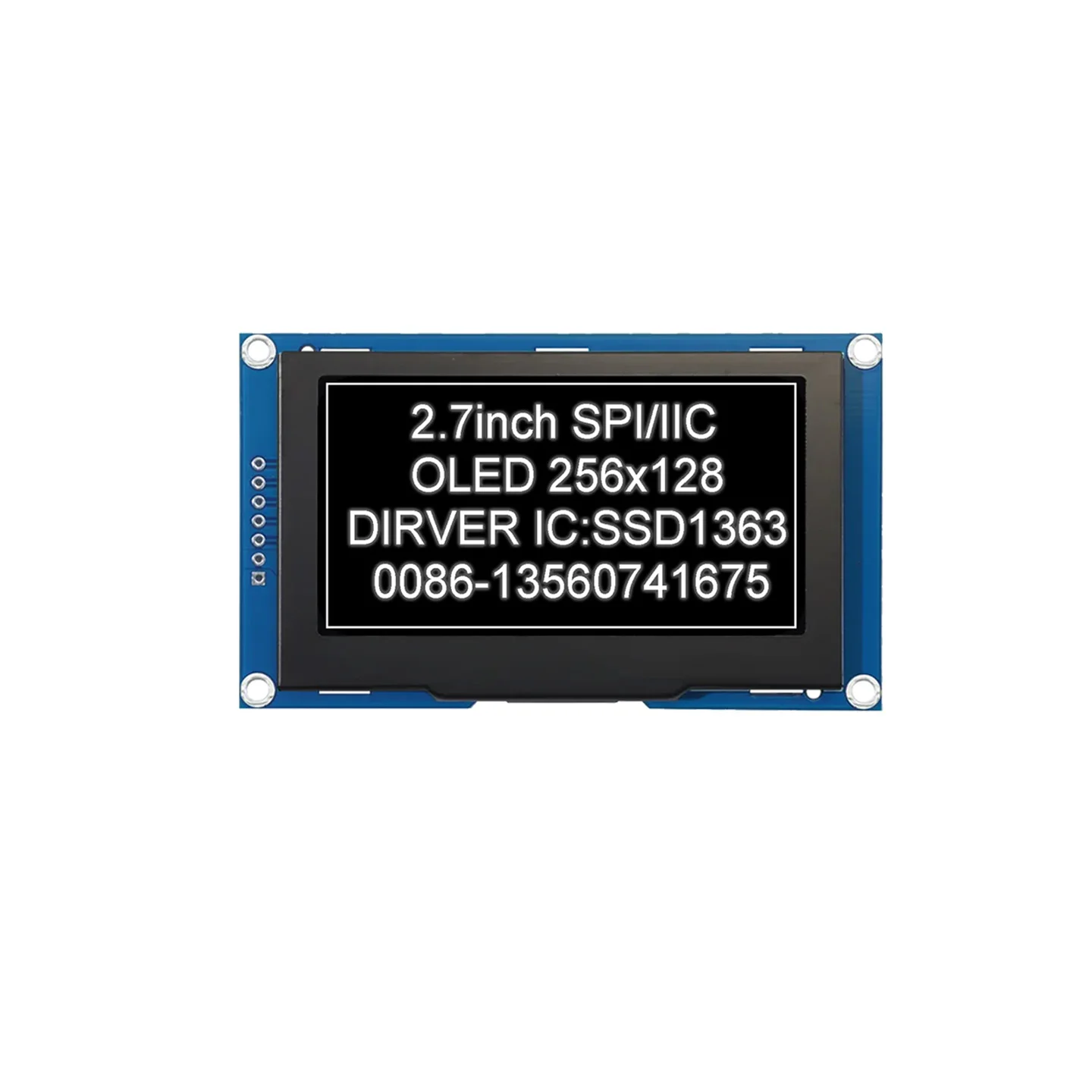 Pantalla OLED de 2,7 pulgadas, 256x128, interfaz COG SPI IIC I2C, Panel LCD de 4 pines, 7 pines, 30 pines, 256x128