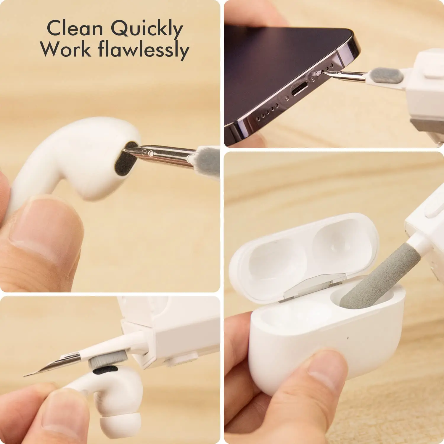 Kit de limpieza 8 en 1, cepillo limpiador de teclado de ordenador, bolígrafo de limpieza para auriculares, IPad, herramientas de limpieza de teléfono, extractor de teclas