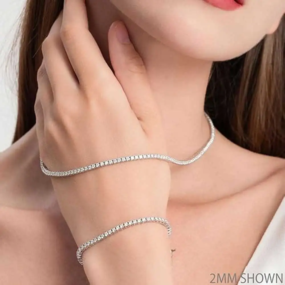 Pulsera de tenis Nuoya de moissanita de 2 mm, latón chapado en oro de 18k, diamante de laboratorio VVS con certificado GRA, para hombre y mujer, venta al por mayor