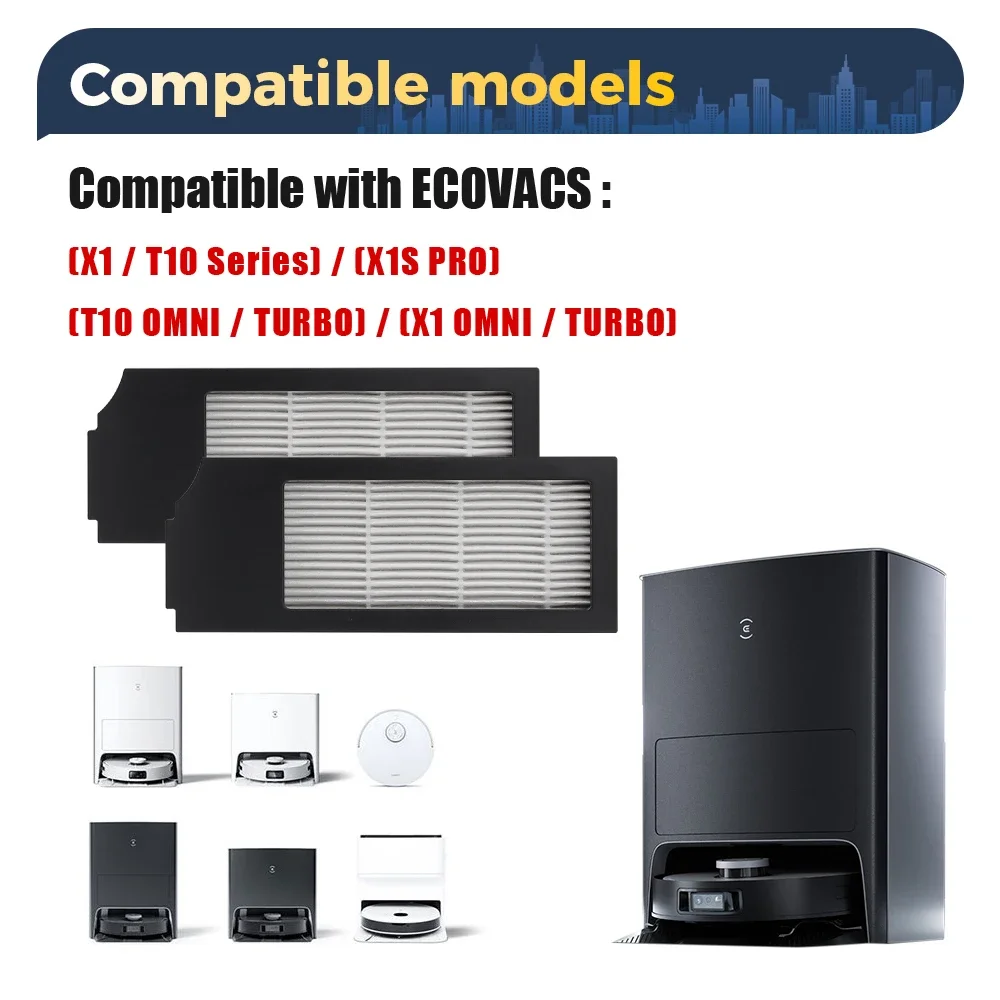Para Ecovacs Deebot X1 OMNI/TURBO,T10 OMNI/TURBO/X1S PRO caja de polvo, Cepillo Lateral principal, filtro Hepa, bolsas de polvo de trapo de fregona piezas de paños de fregona