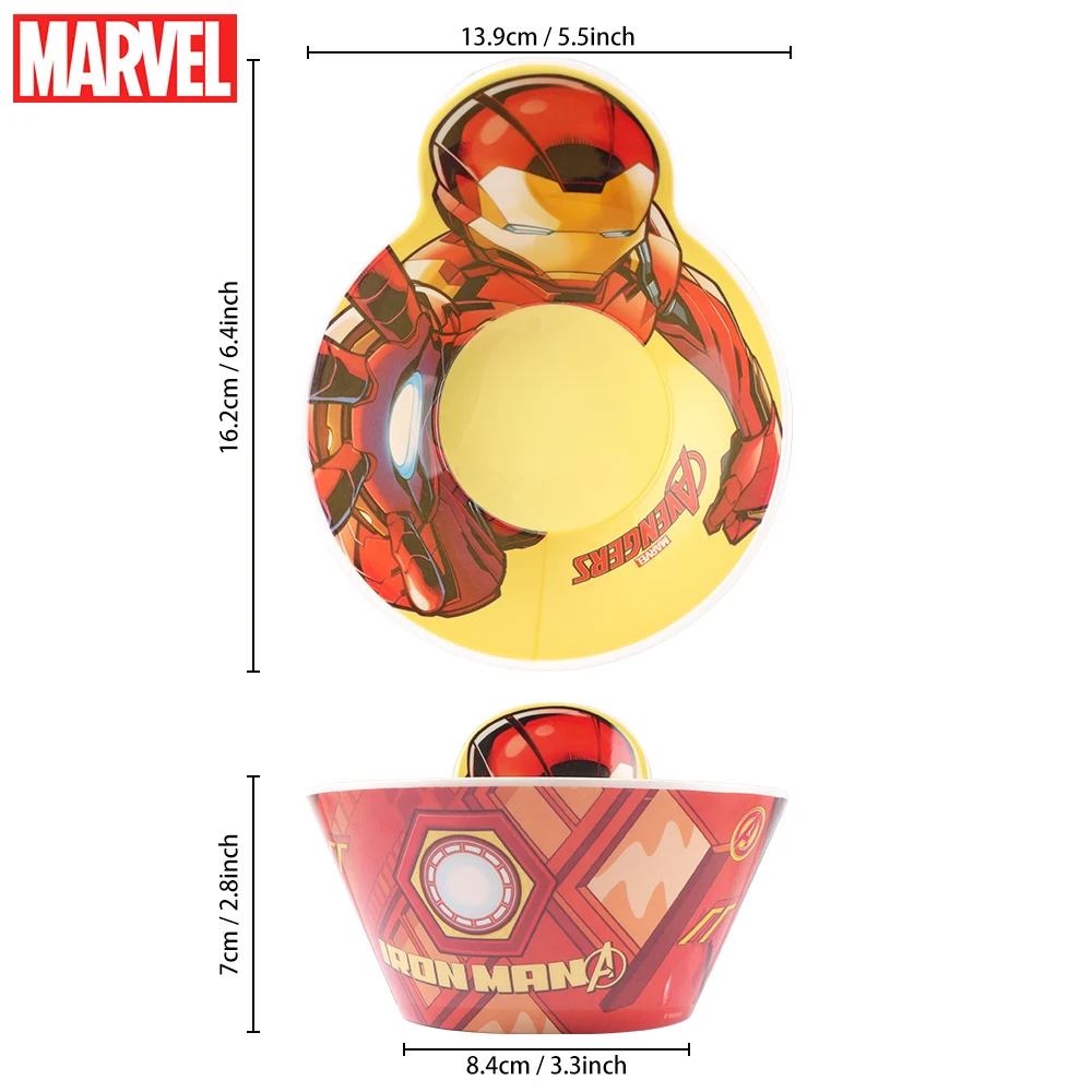 Tazón de Melamina Oficial de los Vengadores, Resistente al Calor e Irrompible, con Diseño de Spider-Man, Hulk y Thor, para Cereal, Sopa o Desayuno, Ideal para Regalo