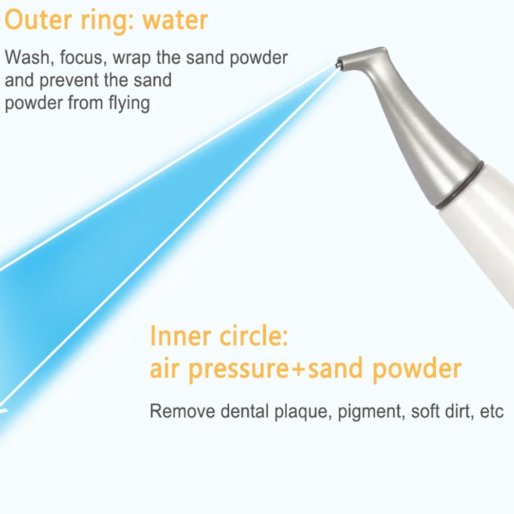 JUMTOP Unidad de profilaxis de aire Dental, pulidor de dientes antisucción, herramientas de odontología para pulido de dientes con chorro de arena y aire