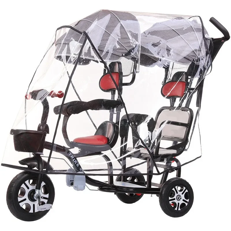 Cochecito doble cubierta de lluvia cochecito de bebé accesorios universales cochecito de bebé cubierta cálida a prueba de viento a prueba de polvo