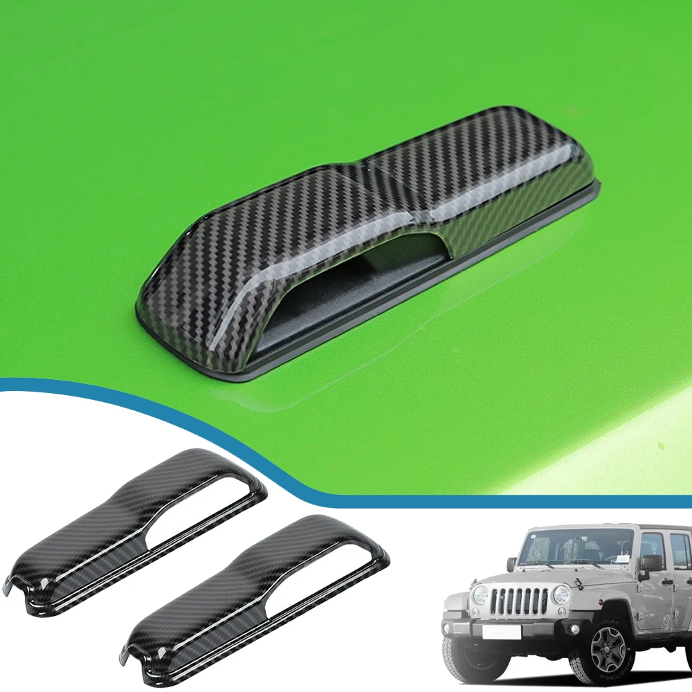 Bisagra de capó de motor delantero de coche, cubierta decorativa, pegatinas embellecedoras para Jeep Wrangler JL Gladiator JT 2018-2024, accesorios exteriores de coche