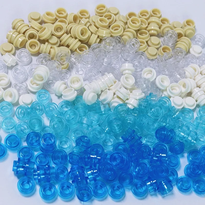 100 Piezas de Bloques de Construcción Transparentes de Seis Colores, Compatibles con MOC, Accesorios para Playa de Arena, DIY, Regalo de Cumpleaños para Niños