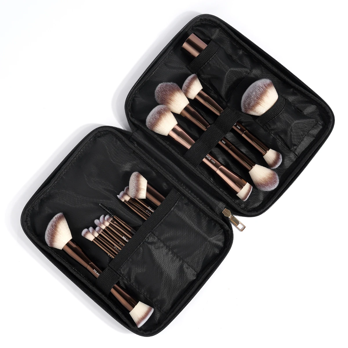 MAANGE 20 piezas pinceles de maquillaje profesionales + bolsa de almacenamiento base en polvo rubor sombra de ojos cepillo herramienta organizadora de mezcla de belleza