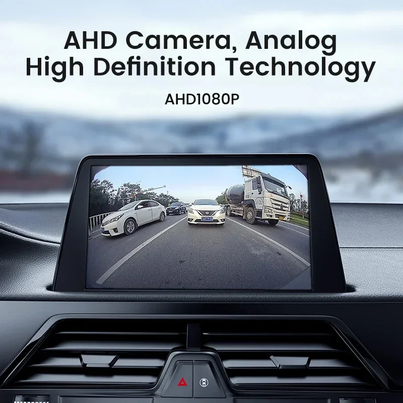 GreenYi AHD 1920x1080P Cámara de visión trasera de coche Full HD Visión nocturna 170 °   Lente ojo de pez Cámara delantera de marcha atrás para vehículo C828